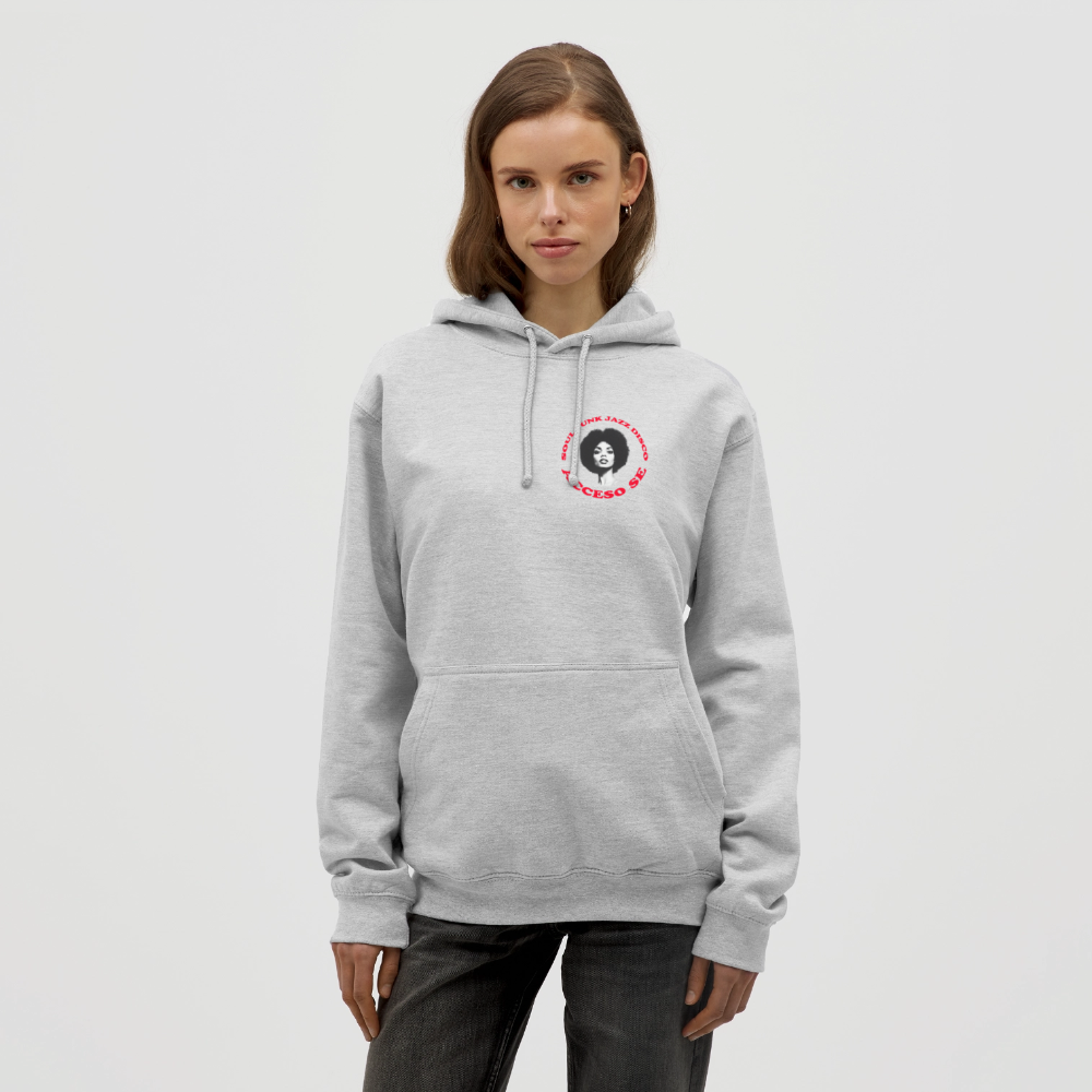 Where Music Lives – Powered by Acceso Family (small print), Luvtröja unisex - ljusgråmelerad