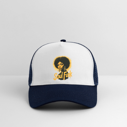 Soul Funk, Trucker Cap - vit/marinblå