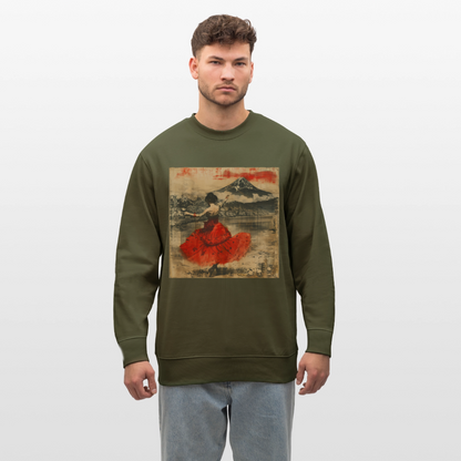 Flamenco i Solens Land, Ekologisk sweatshirt CHANGER unisex från Stanley/Stella - kaki