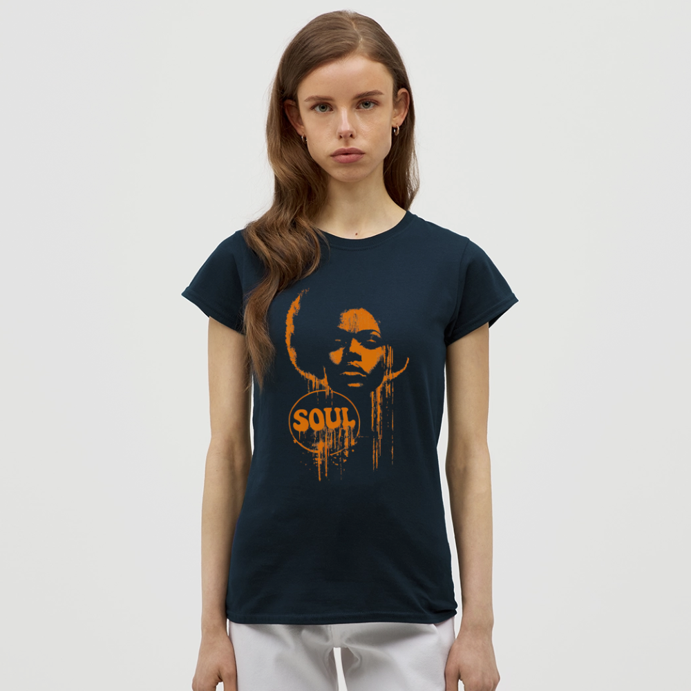 SOUL GLOW, T-shirt dam - marinblå
