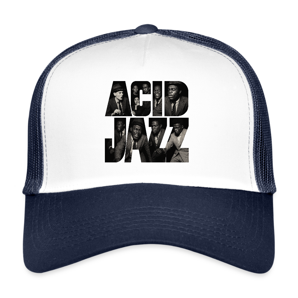 80s Club Jazzdance, Trucker Cap - vit/marinblå