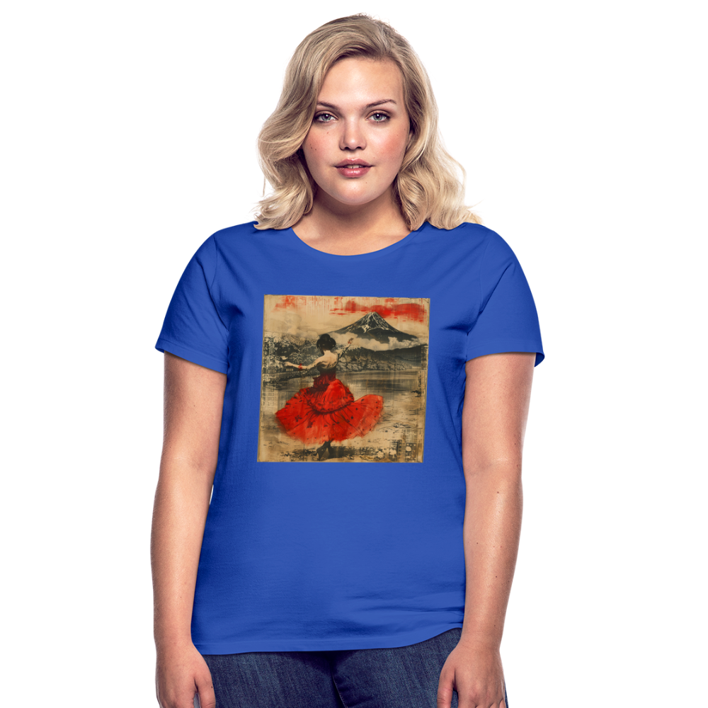 Flamenco i Solens Land, T-shirt dam - royalblå