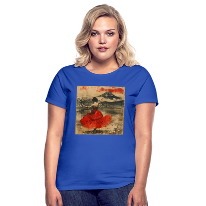 Flamenco i Solens Land, T-shirt dam - royalblå