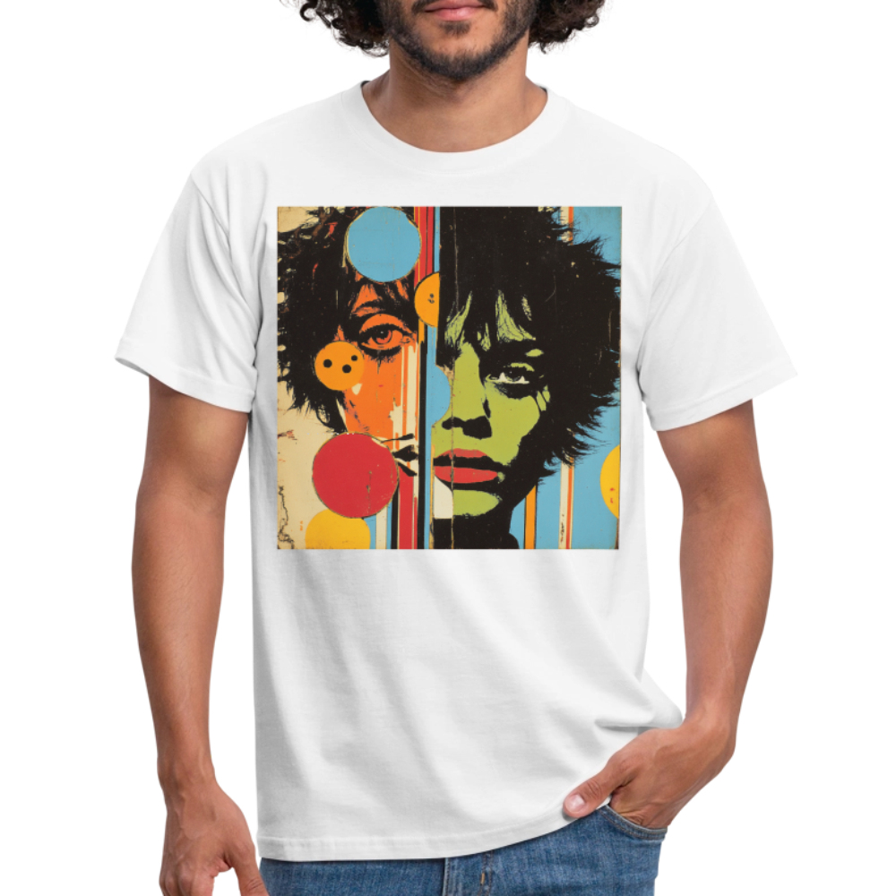 Split Faces, T-shirt herr - vit