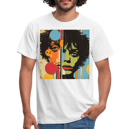 Split Faces, T-shirt herr - vit