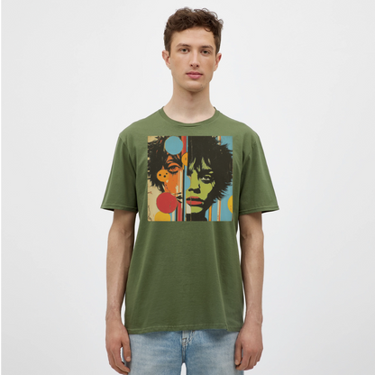 Split Faces, T-shirt herr - Militärgrön