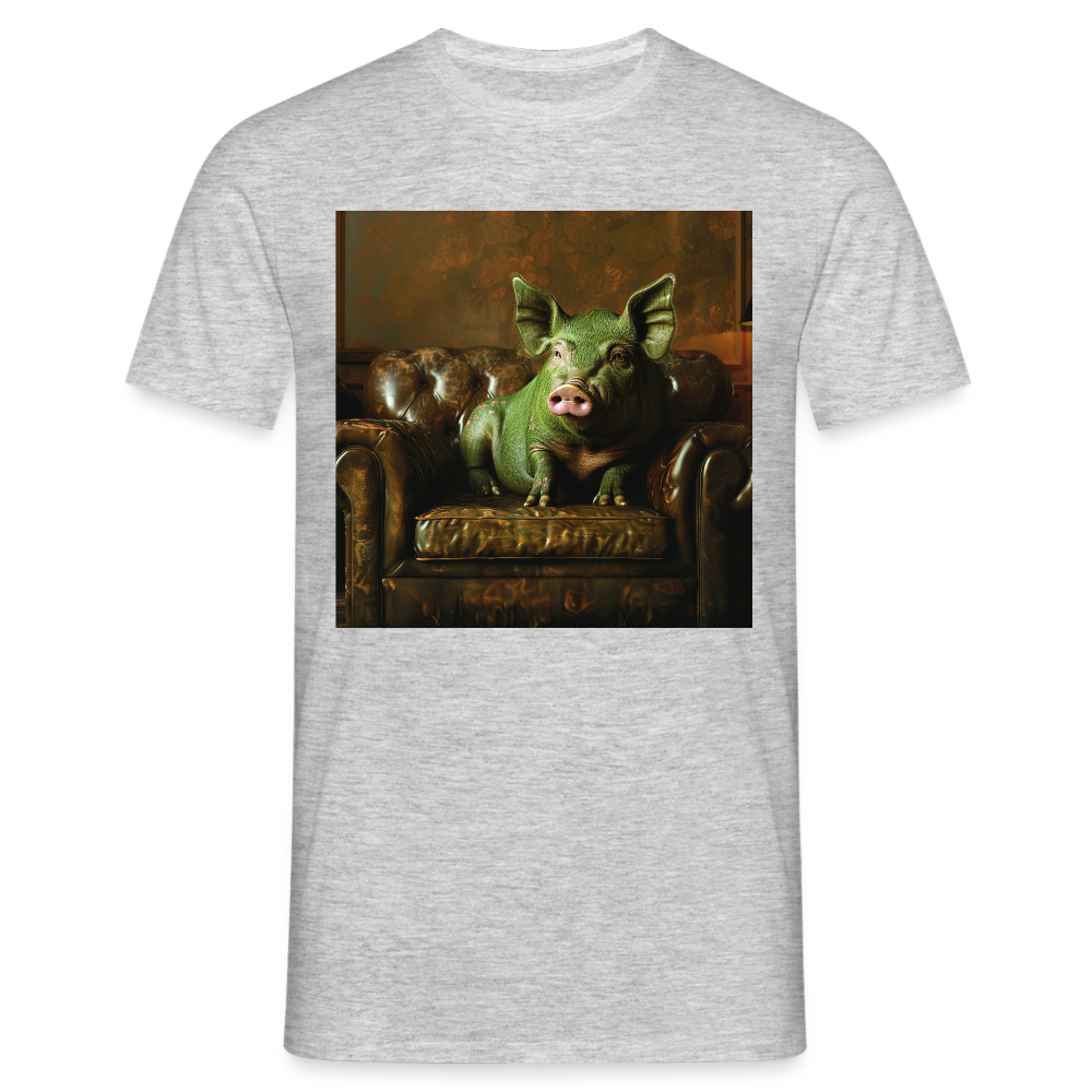 Grön Elegans, T-shirt herr - gråmelerad