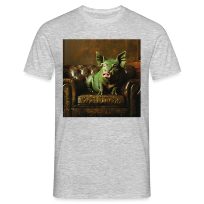 Grön Elegans, T-shirt herr - gråmelerad