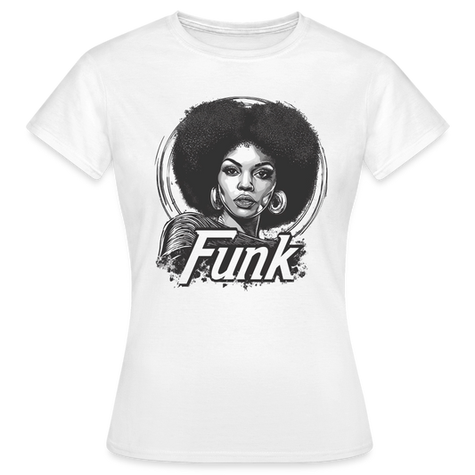 Funk Queen: Power in Motion (transparent bakgrund), T-shirt dam - vit