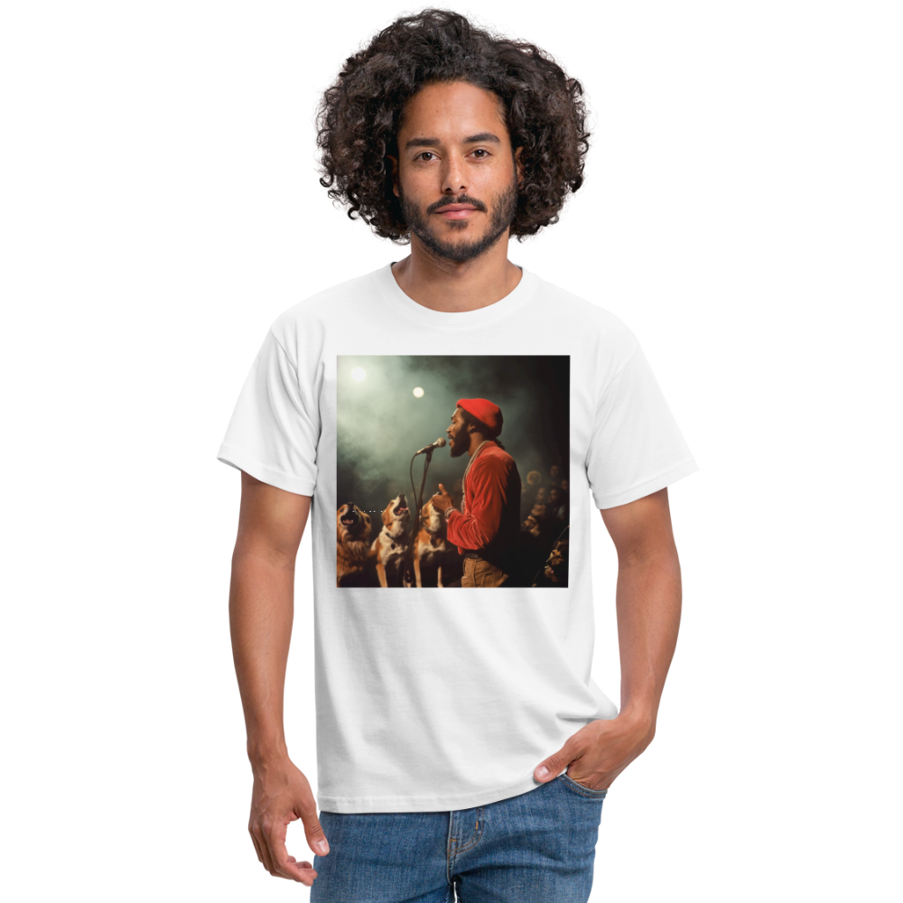 Howling at the Moon, T-shirt herr - vit