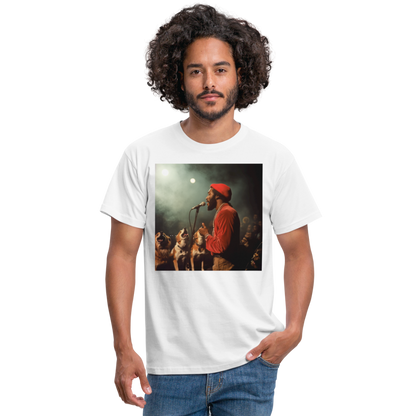 Howling at the Moon, T-shirt herr - vit