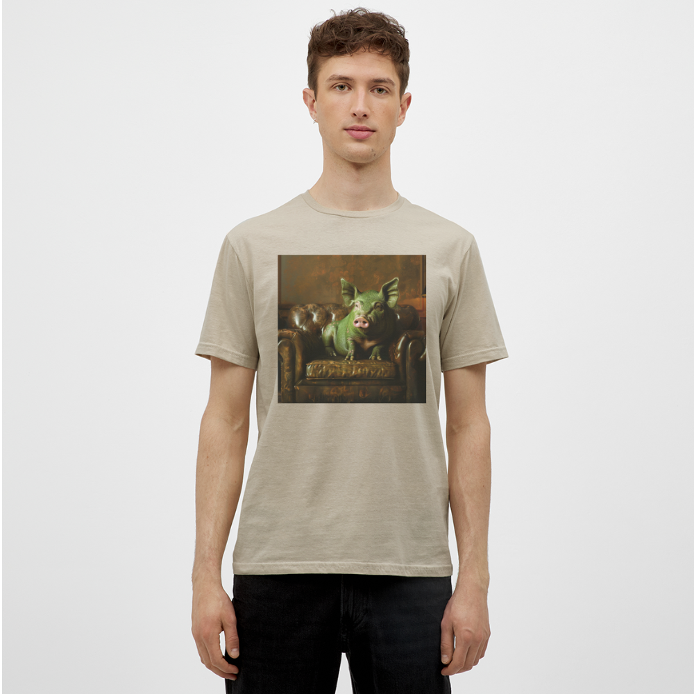 Grön Elegans, T-shirt herr - sandbeige