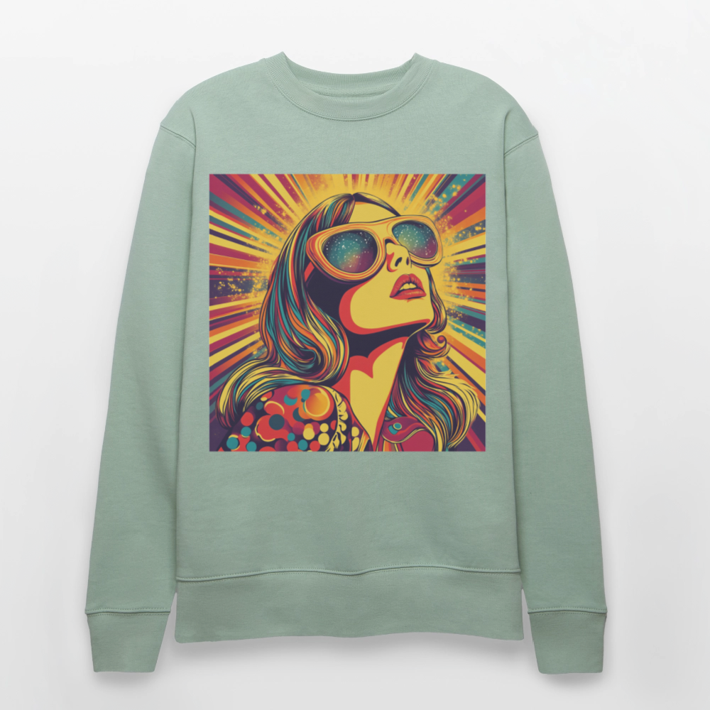 Disco Fever, Ekologisk sweatshirt CHANGER unisex från Stanley/Stella - ljus grågrön