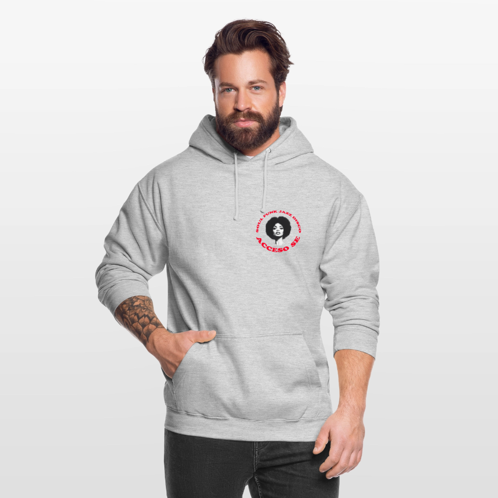 Where Music Lives – Powered by Acceso Family (small print), Luvtröja unisex - ljusgråmelerad