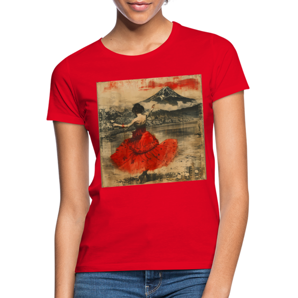 Flamenco i Solens Land, T-shirt dam - röd