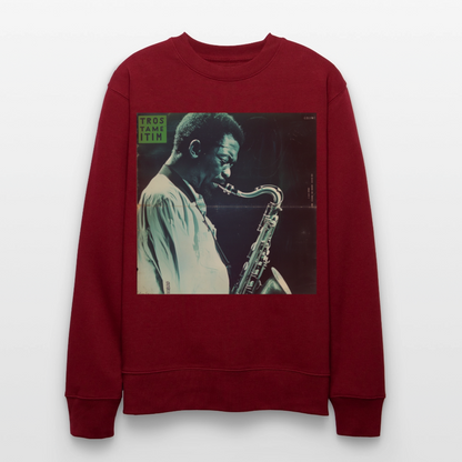 Gåtfull figur i jazzens underground, Ekologisk sweatshirt CHANGER unisex från Stanley/Stella - vinröd