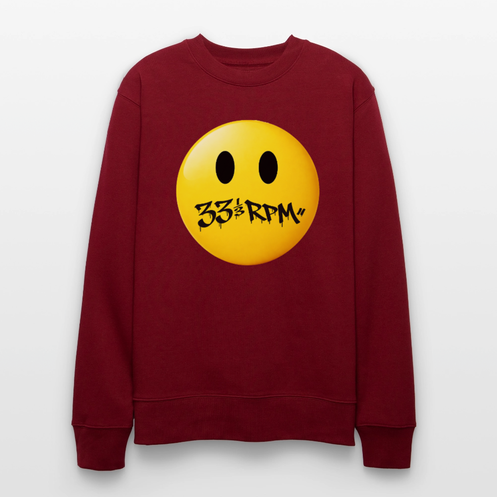 Turntable Grin, Ekologisk sweatshirt CHANGER unisex från Stanley/Stella - vinröd