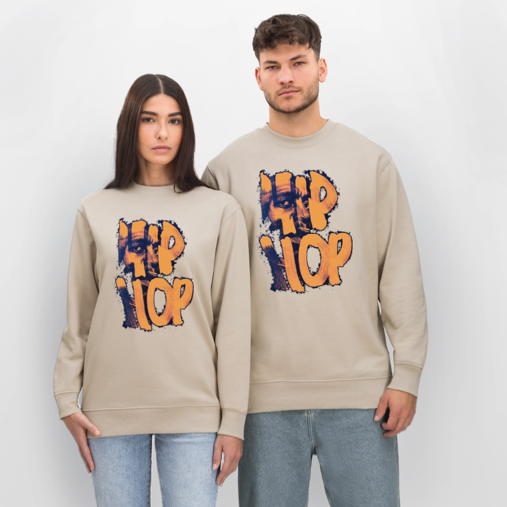 Raised on Boom Bap, Ekologisk sweatshirt CHANGER unisex från Stanley/Stella - beige