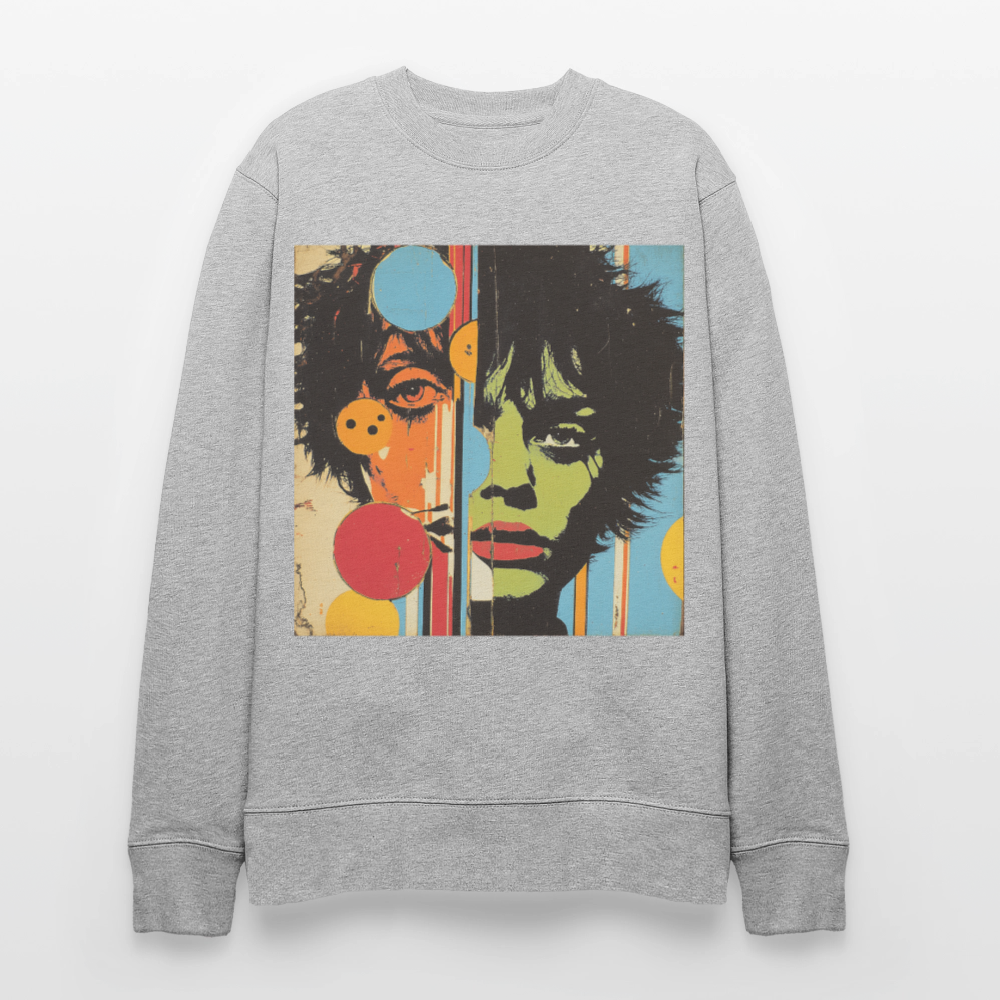 Split Faces, Ekologisk sweatshirt CHANGER unisex från Stanley/Stella - gråmelerad