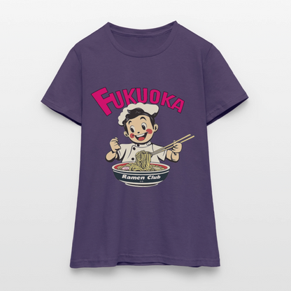 Fukuoka Ramen Club, T-shirt dam - mörklila