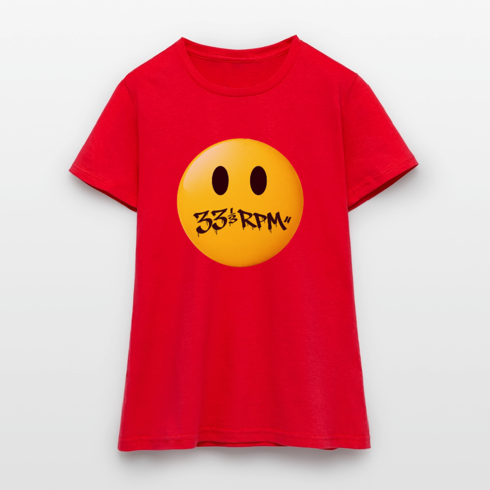 Turntable Grin, T-shirt dam - röd