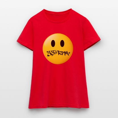 Turntable Grin, T-shirt dam - röd