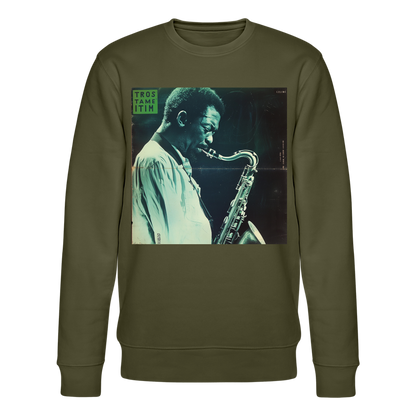 Gåtfull figur i jazzens underground, Ekologisk sweatshirt CHANGER unisex från Stanley/Stella - kaki