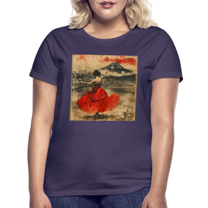 Flamenco i Solens Land, T-shirt dam - mörklila