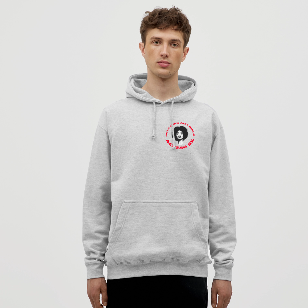 Where Music Lives – Powered by Acceso Family (small print), Luvtröja unisex - ljusgråmelerad