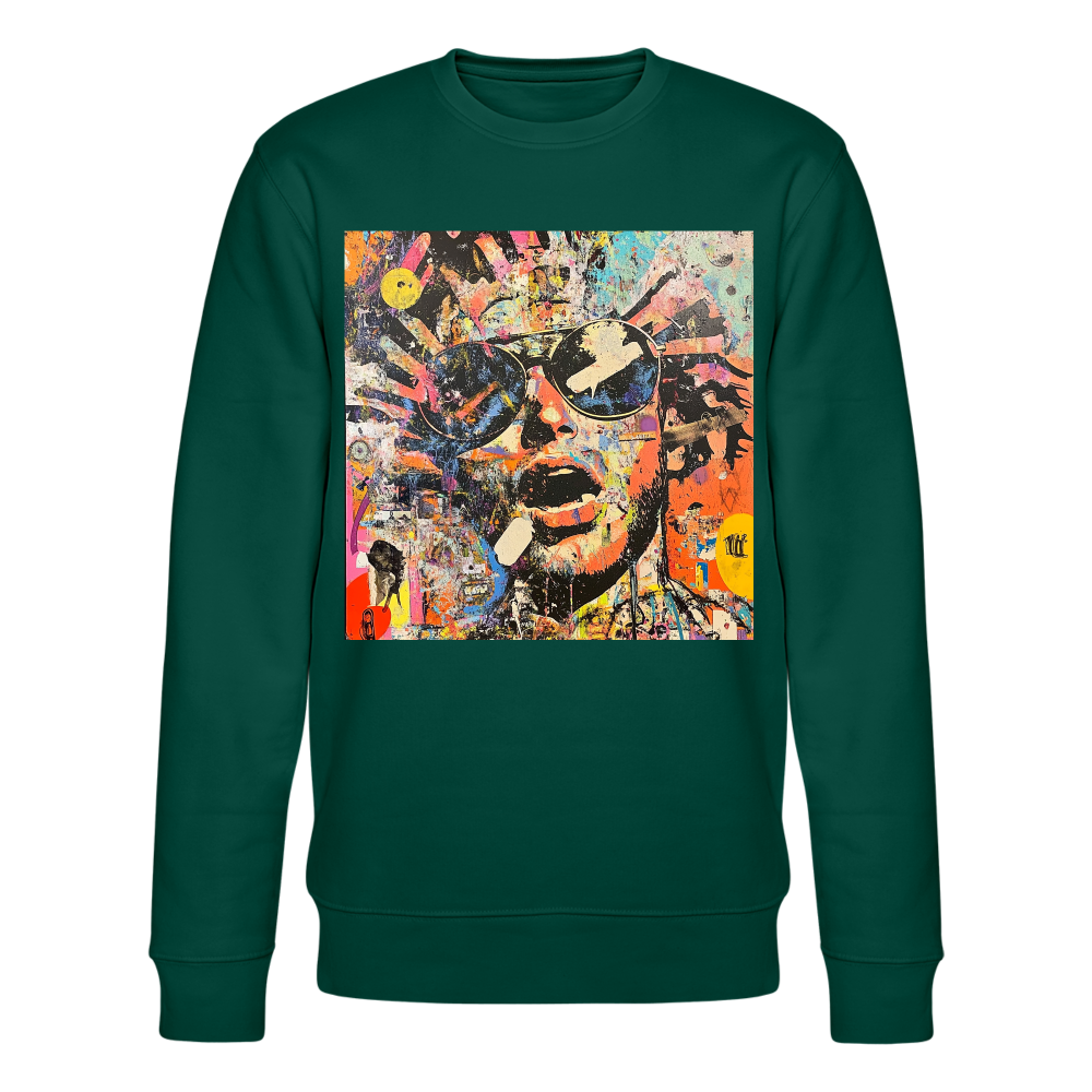 Cosmic Soul Groove, Ekologisk sweatshirt CHANGER unisex från Stanley/Stella - skogsgrön