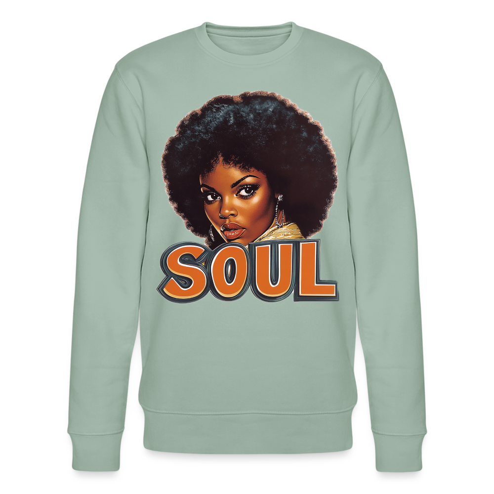 Soulful Vibes, Ekologisk sweatshirt CHANGER unisex från Stanley/Stella - ljus grågrön