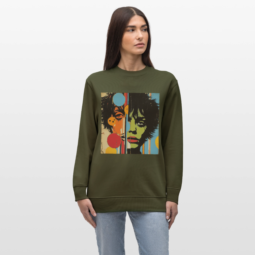 Split Faces, Ekologisk sweatshirt CHANGER unisex från Stanley/Stella - kaki