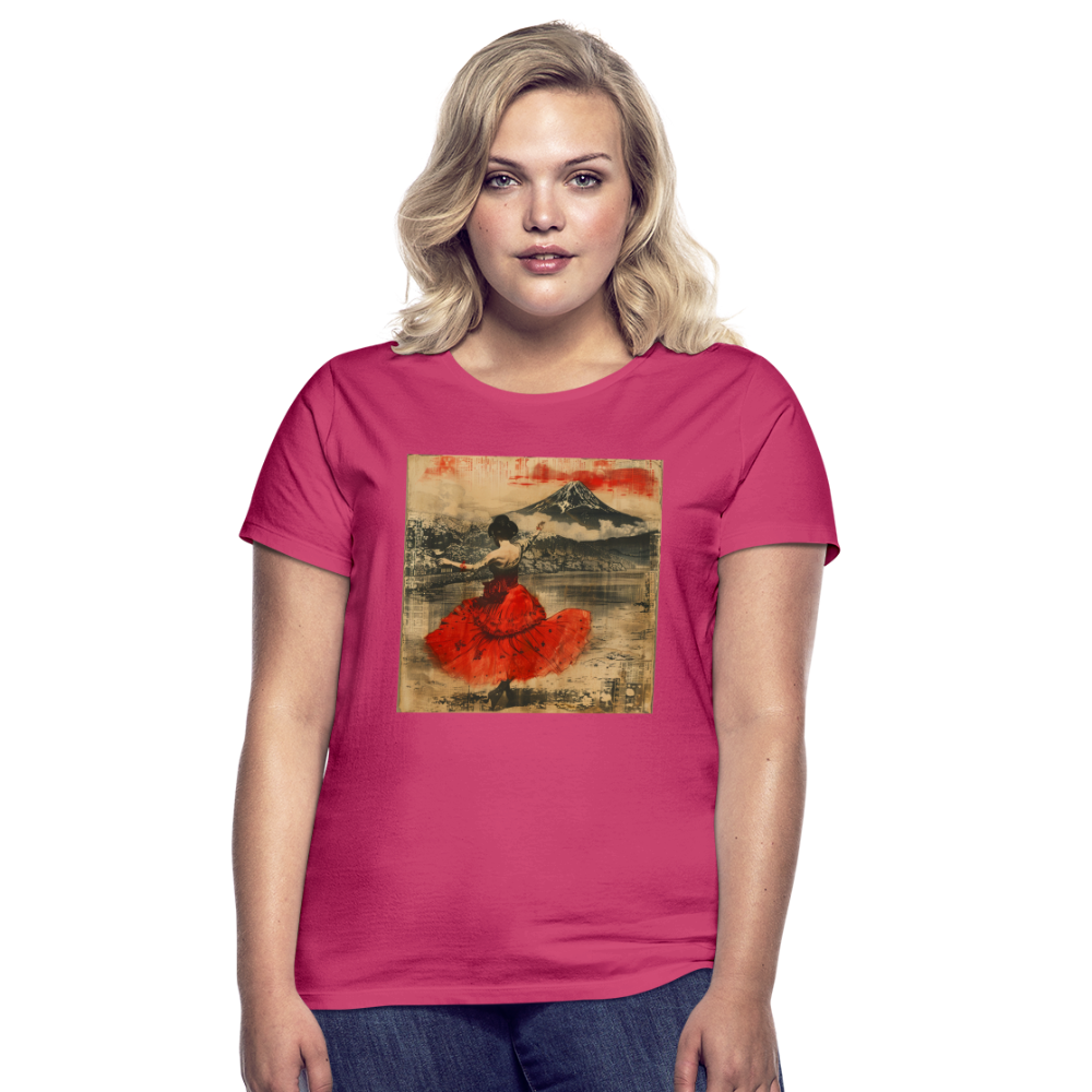 Flamenco i Solens Land, T-shirt dam - azalea