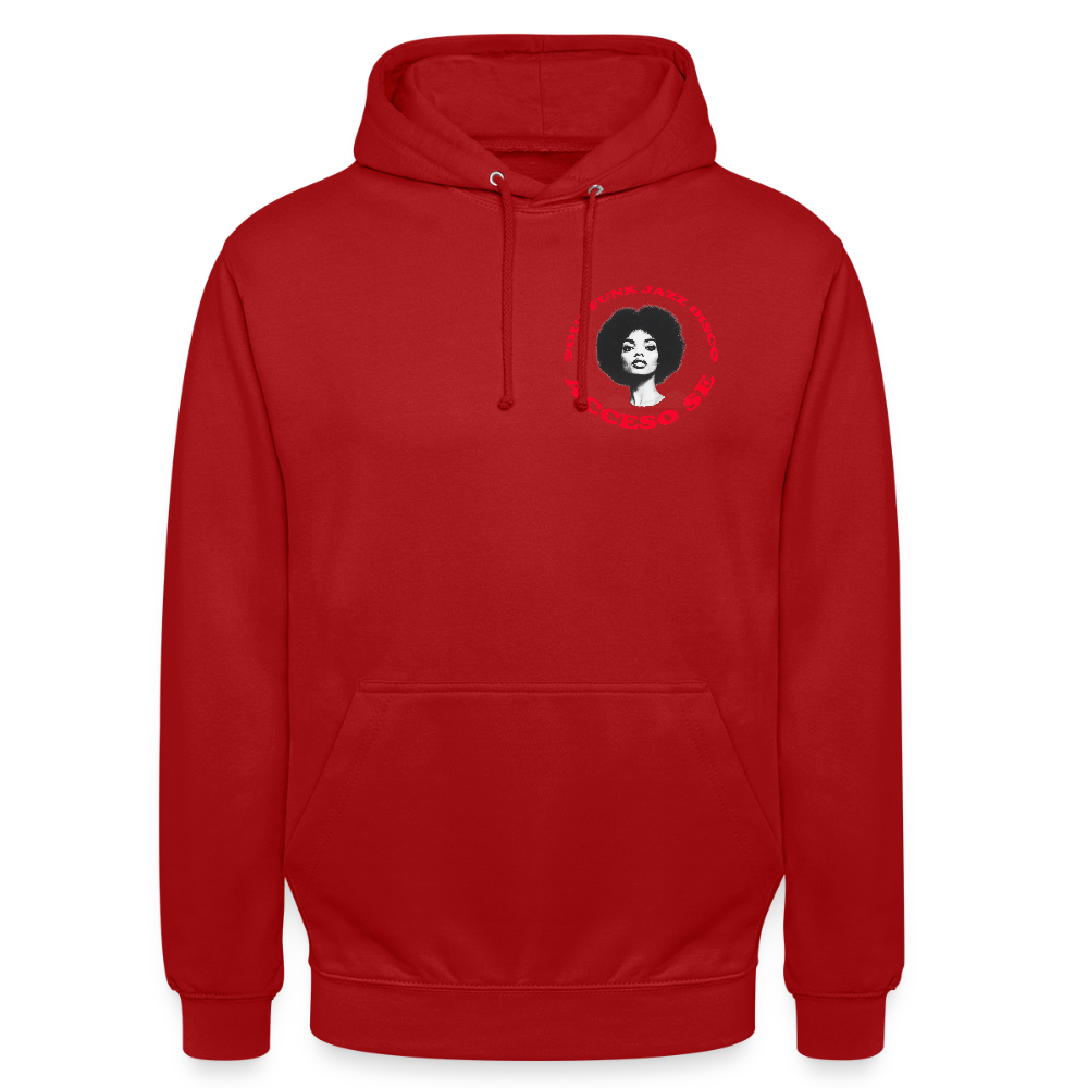 Where Music Lives – Powered by Acceso Family (small print), Luvtröja unisex - röd