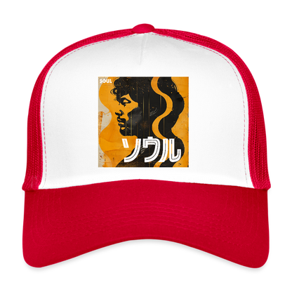 Nippon Grooves, Trucker Cap - vit/röd
