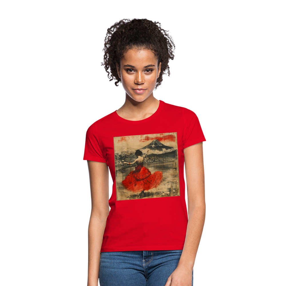 Flamenco i Solens Land, T-shirt dam - röd