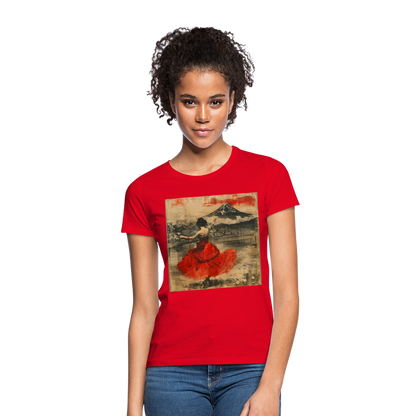 Flamenco i Solens Land, T-shirt dam - röd