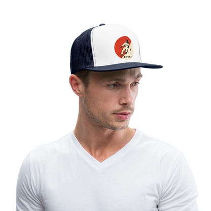 Space Dance, Trucker Cap - vit/marinblå