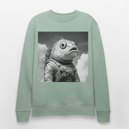 En ensam simtur i universum, Ekologisk sweatshirt CHANGER unisex från Stanley/Stella - ljus grågrön