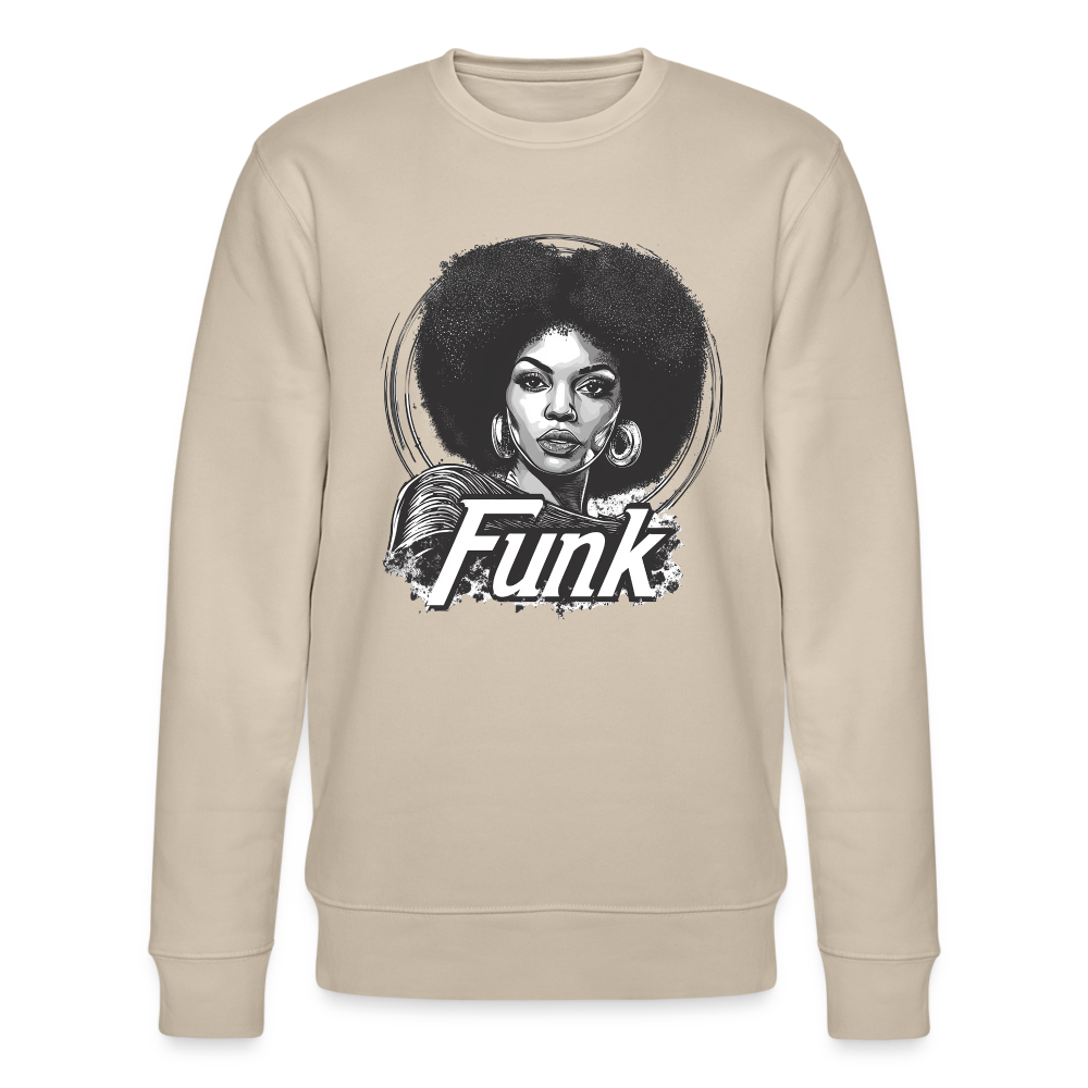 Funk Queen: Power in Motion (transparent bakgrund), Ekologisk sweatshirt CHANGER unisex från Stanley/Stella - beige