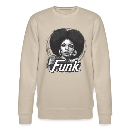 Funk Queen: Power in Motion (transparent bakgrund), Ekologisk sweatshirt CHANGER unisex från Stanley/Stella - beige