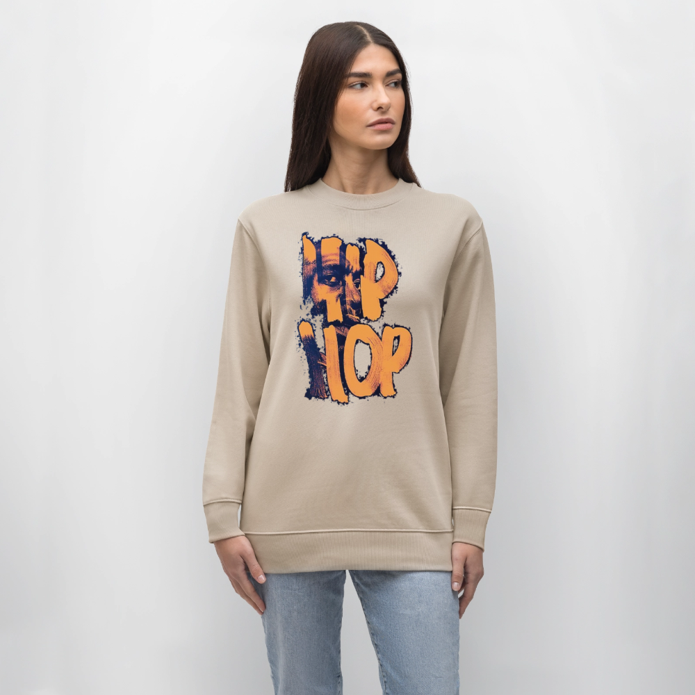 Raised on Boom Bap, Ekologisk sweatshirt CHANGER unisex från Stanley/Stella - beige