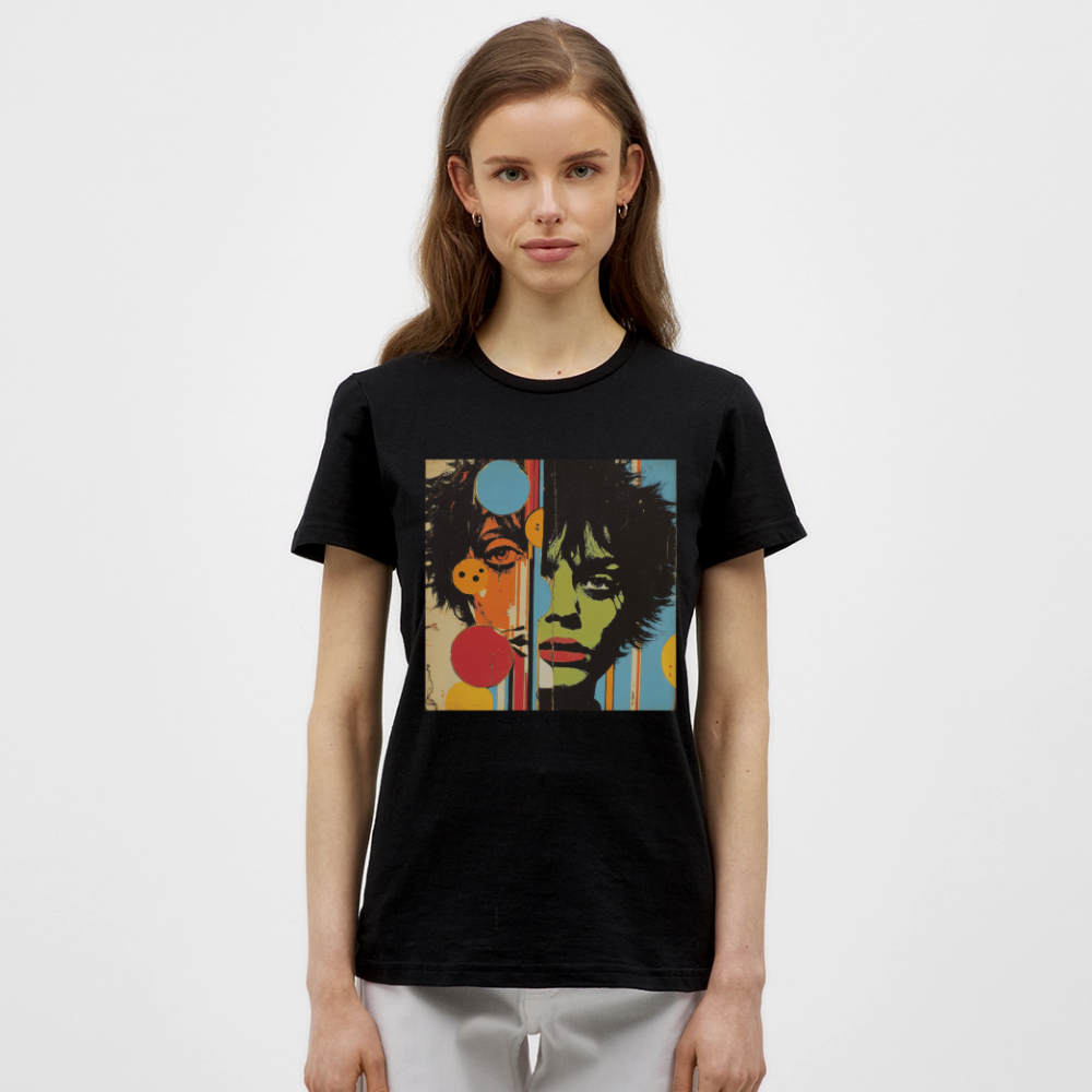 Split Faces, T-shirt dam - svart