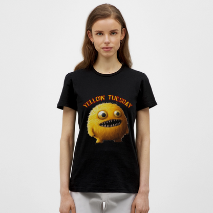 Yellow Tuesday – Funky, Not Blue, T-shirt dam - svart