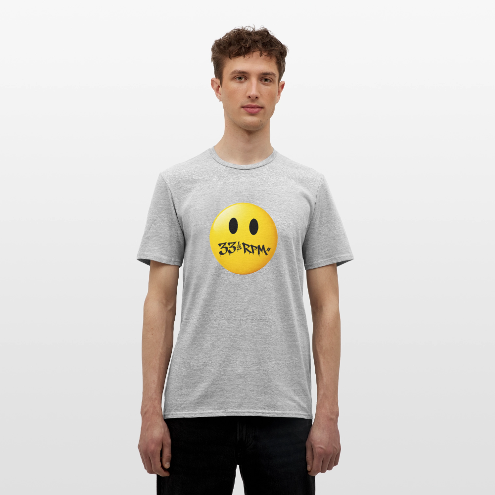 Turntable Grin, T-shirt unisex - gråmelerad
