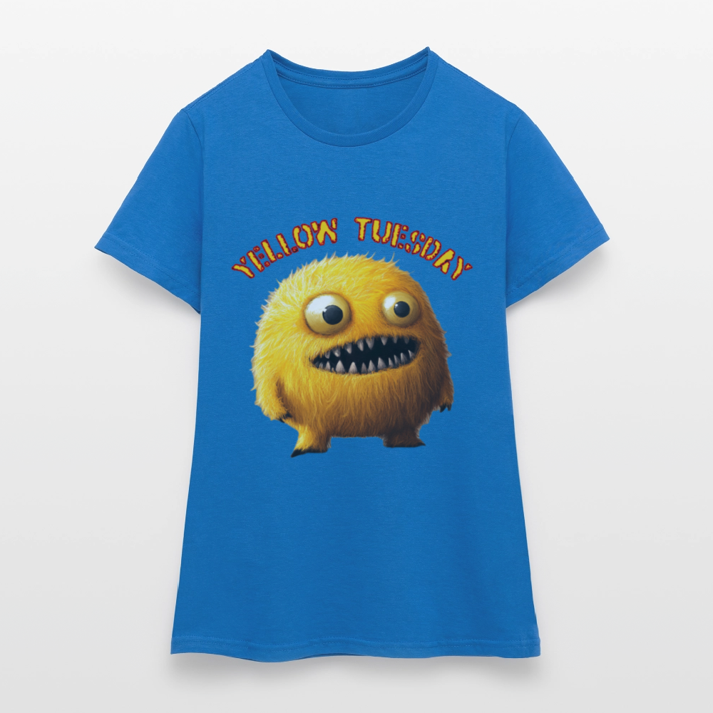 Yellow Tuesday – Funky, Not Blue, T-shirt dam - royalblå