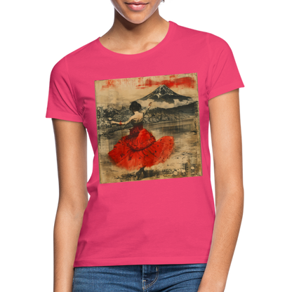 Flamenco i Solens Land, T-shirt dam - azalea