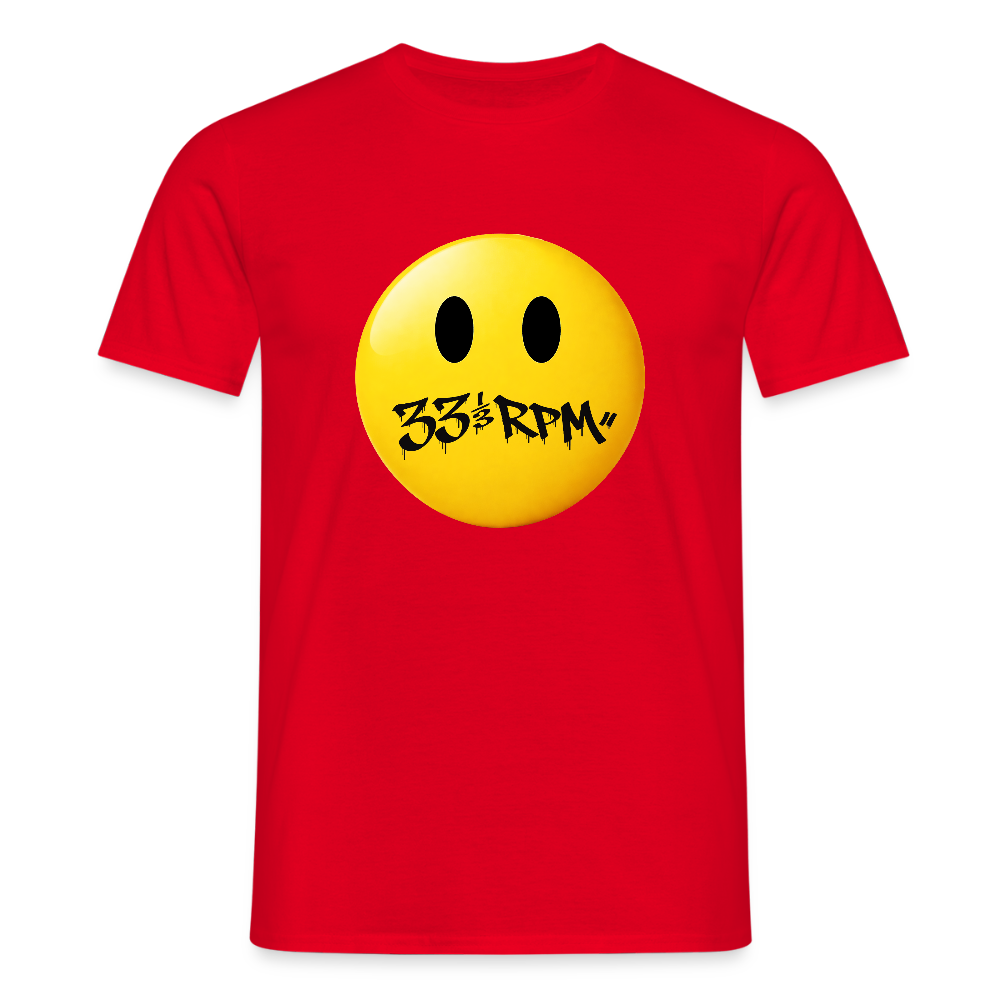 Turntable Grin, T-shirt unisex - röd