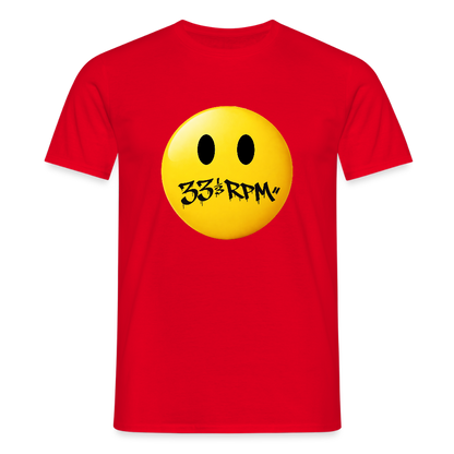 Turntable Grin, T-shirt unisex - röd