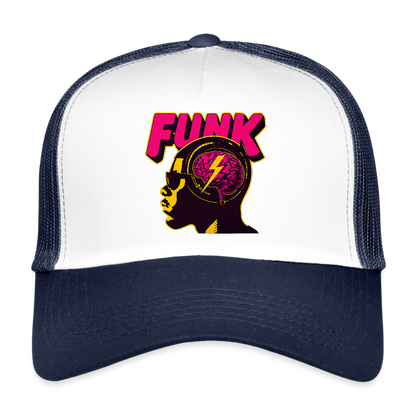 Funk Head, Trucker Cap - vit/marinblå